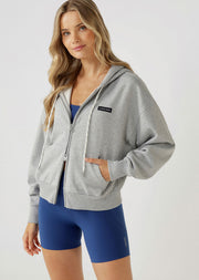 Lorna Jane Heritage Zip Through Hoodie - Grey Marl