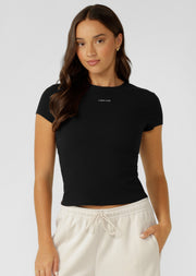 Lorna Jane Everyday Comfort Slim Rib T-Shirt - Black