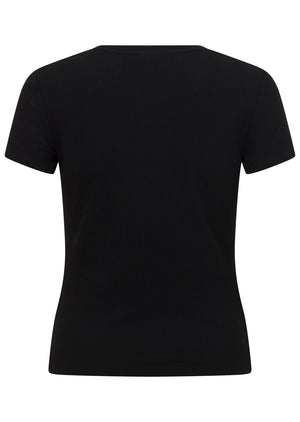 Lorna Jane Everyday Comfort Slim Rib T-Shirt - Black