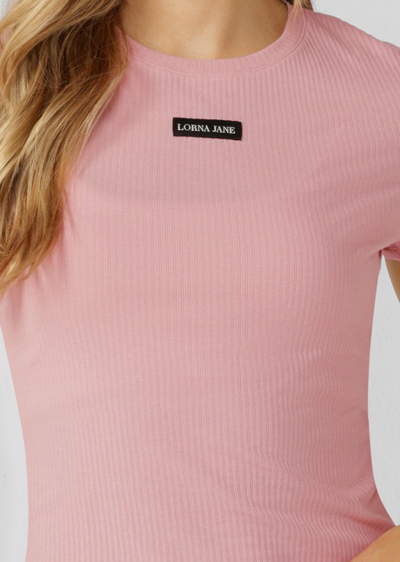 Lorna Jane Everyday Comfort Slim Rib T-Shirt - Dusty Rose