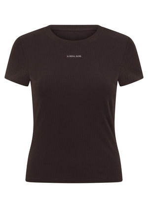 Lorna Jane Everyday Comfort Slim Rib T-Shirt - Volcano