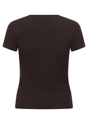 Lorna Jane Everyday Comfort Slim Rib T-Shirt - Volcano