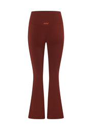 Lorna Jane Effortless Contrast Lotus Flared Full Length Leggings - Merlot