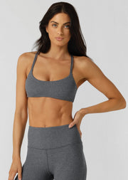 Lorna Jane Divine Rib All Day Sports Bra - Midnight Blue Marl
