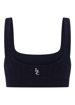 Lorna Jane Cable Seamless Sports Bra - Midnight Blue