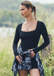 Lorna Jane Effortless Active Long Sleeve 10cm Bodysuit - Black