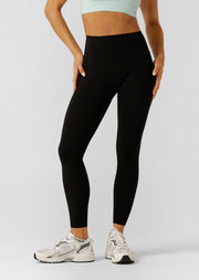 Lorna Jane Sculpt And Support No Ride Ankle Biter Leggings - Recycled Black