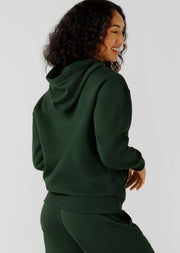 Lorna Jane Sports Club Fleece Hoodie - Dark Green