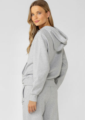 Lorna Jane Sports Club Fleece Hoodie - Grey Marl