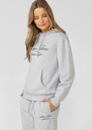 Lorna Jane Sports Club Fleece Hoodie - Grey Marl