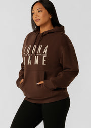 Lorna Jane Lounge Fleece Hoodie - Espresso