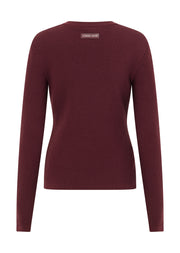 Lorna Jane Take It Easy Waffle Knit Long Sleeve Top - Cranberry