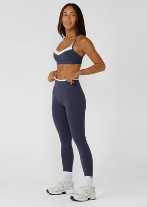 Lorna Jane Half Time 2 Pocket Ankle Biter Leggings - Platinum Navy