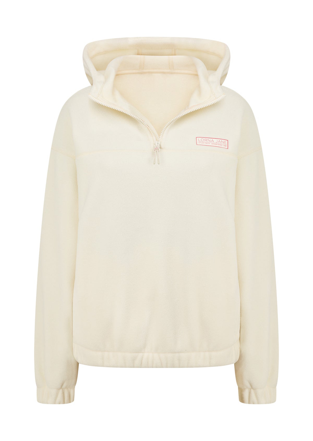 Lorna Jane Nova Polar Fleece Quarter Zip Hoodie - Cream