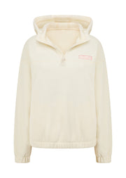 Lorna Jane Nova Polar Fleece Quarter Zip Hoodie - Cream