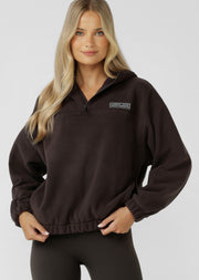 Lorna Jane Nova Polar Fleece Quarter Zip Hoodie - Volcano