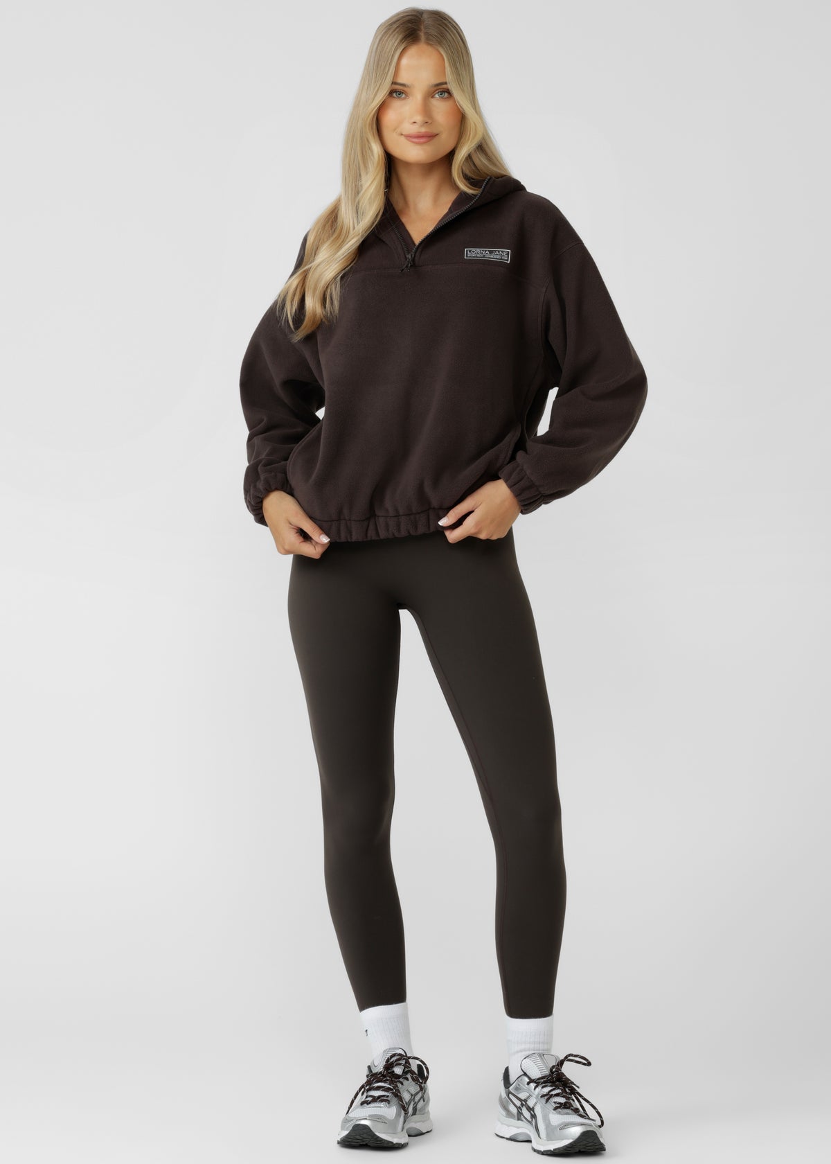 Lorna Jane Nova Polar Fleece Quarter Zip Hoodie - Volcano
