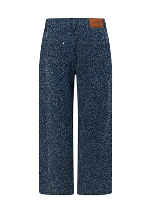 Lorna Jane Valentina Boucle Denim Pants - Dark Blue Boucle Denim
