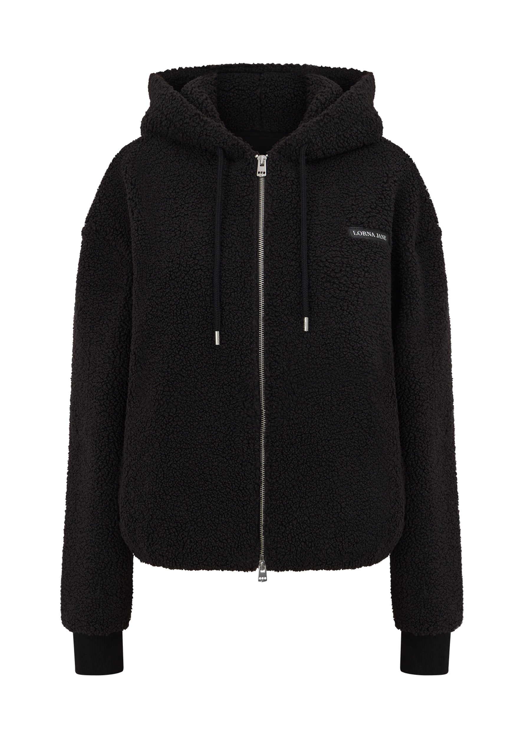 Lorna Jane Field Teddy Zip Through Hoodie - Black