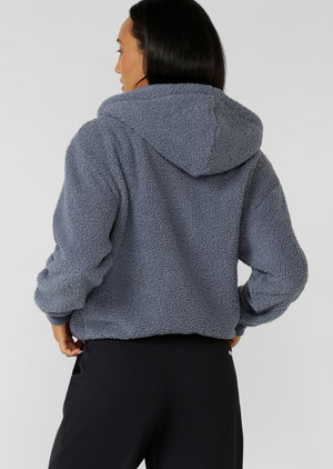 Lorna Jane Field Teddy Zip Through Hoodie - Shadow