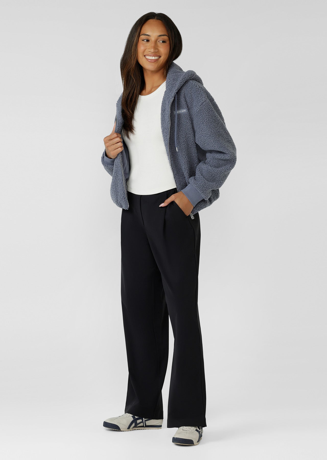 Lorna Jane Field Teddy Zip Through Hoodie - Shadow