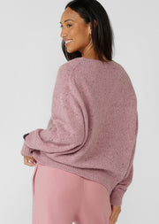 Lorna Jane Fairway Knit Jumper - Lush Pink Marl