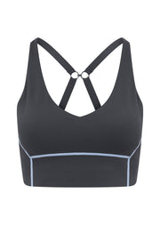 Lorna Jane Unwind Longline Sports Bra - Dark Titanium