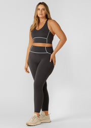 Lorna Jane Unwind No Ride Ankle Biter Leggings - Dark Titanium