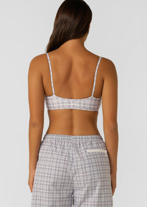 Lorna Jane Country Club Check Sports Bra - Grey Check