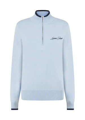 Lorna Jane Alpine Club 1/2 Zip Knit Jumper - Toulouse Blue