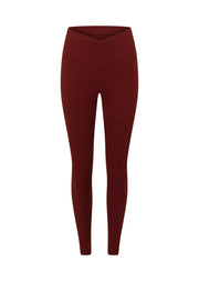 Lorna Jane Dolce Vita Rib Ankle Biter Leggings - Dark Ruby