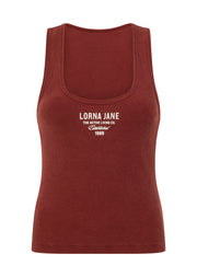 Lorna Jane Original Sport Washed Rib Tank - Washed Dark Ruby