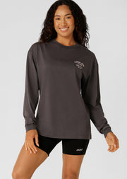 Lorna Jane Washed Original Sport Long Sleeve T-Shirt - Washed Titanium