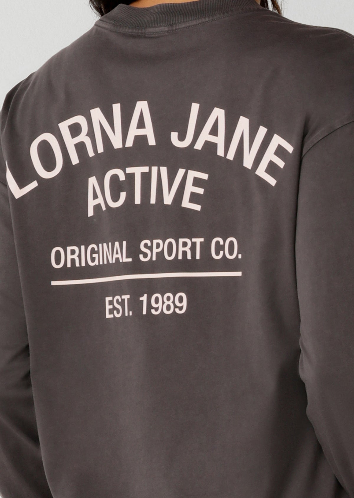 Lorna Jane Washed Original Sport Long Sleeve T-Shirt - Washed Titanium