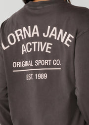 Lorna Jane Washed Original Sport Long Sleeve T-Shirt - Washed Titanium