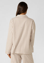 Lorna Jane Flannel Lounge Shirt - Latte Check