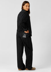 Lorna Jane Flannel Lounge Pants - Navy Pinstripe