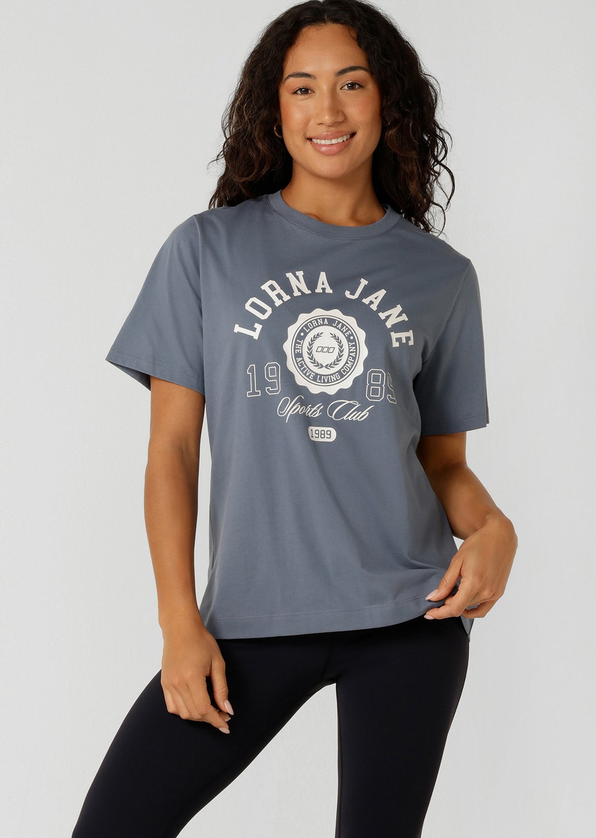 Lorna Jane Active Living Relaxed T-Shirt - Powder Grey