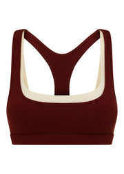 Lorna Jane Peak Energy Layered Sports Bra - Dark Ruby