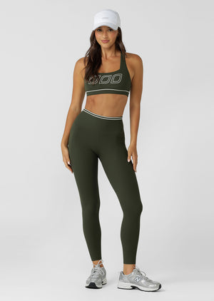 Lorna Jane Iconic Luxe Active Rib Sports Bra - Luxury Green