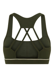 Lorna Jane Iconic Luxe Active Rib Sports Bra - Luxury Green