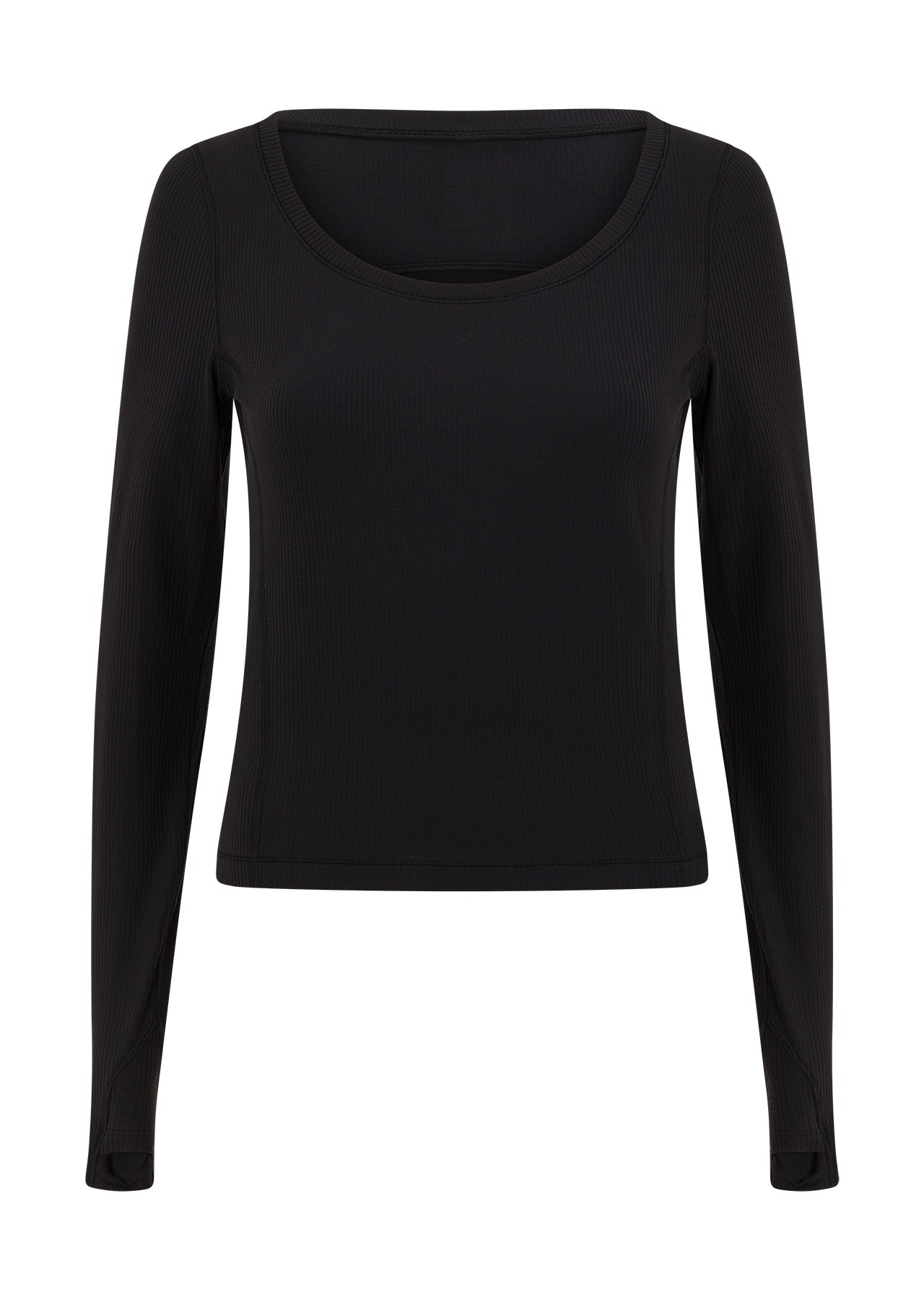 Lorna Jane Train Warmer Long Sleeve Rib Top - Black