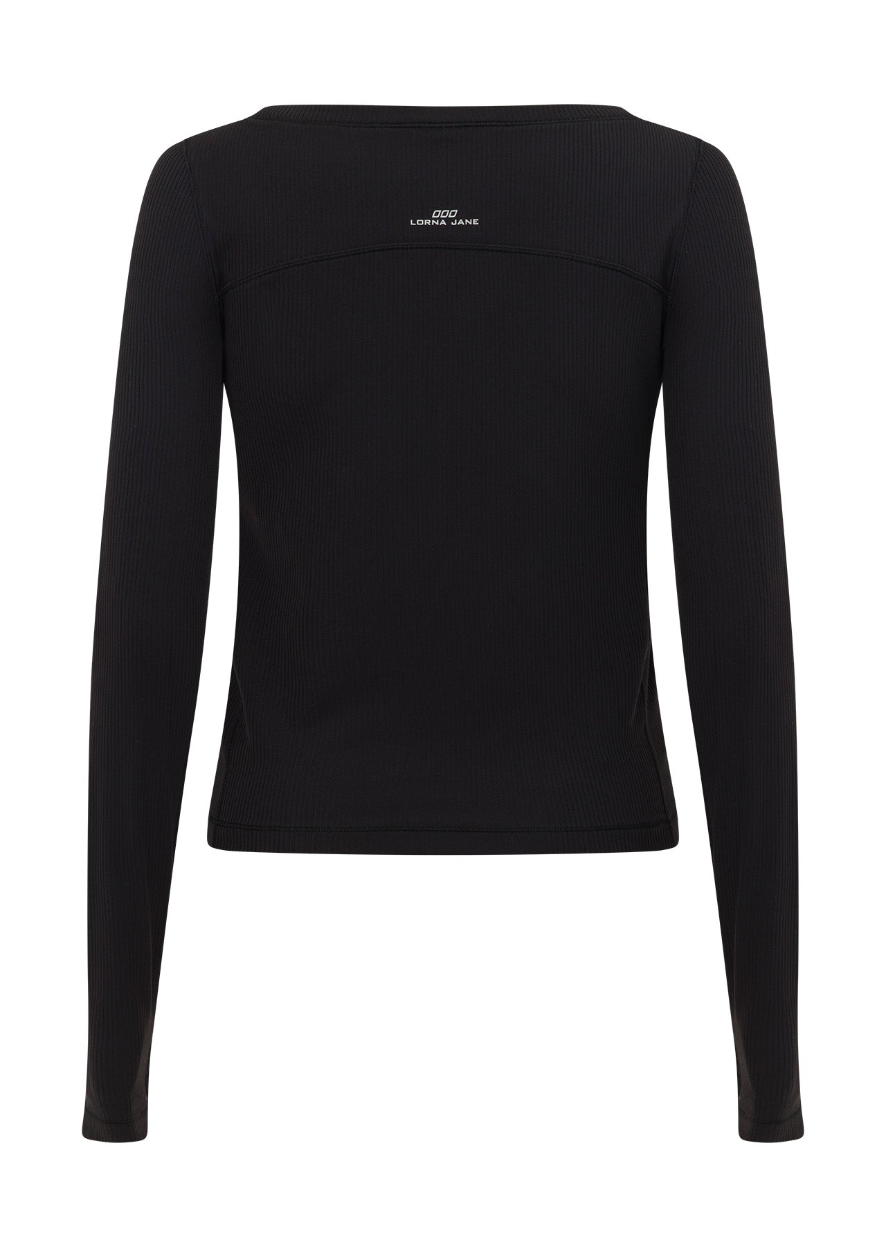Lorna Jane Train Warmer Long Sleeve Rib Top - Black