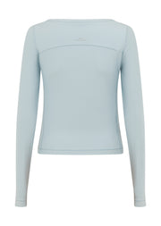 Lorna Jane Train Warmer Long Sleeve Rib Top - Vibrant Sky