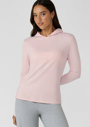 Lorna Jane Sunrise Long Sleeve Hooded Top - Arctic Pink