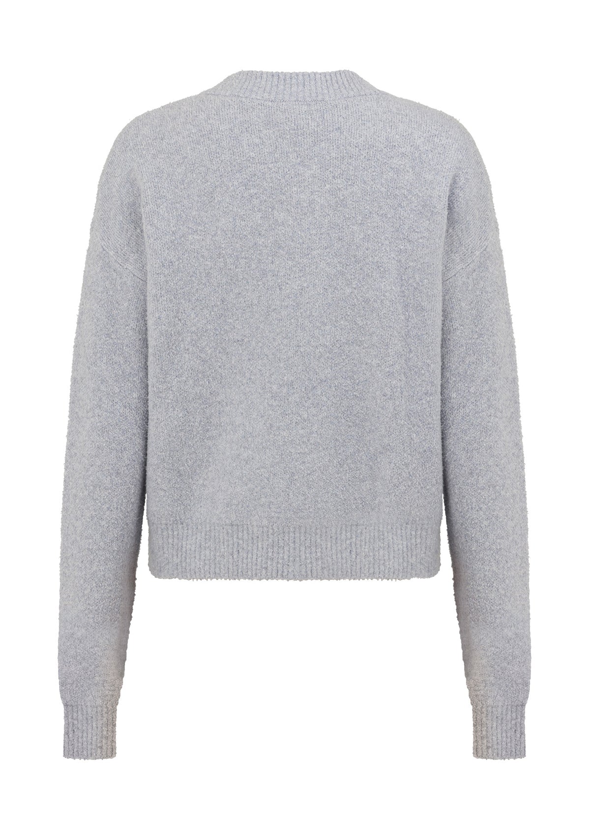 Lorna Jane Boucle Knit Bomber Jacket - Snowy Grey