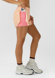 Lorna Jane Limited Edition Lightspeed Phone Pocket Run Shorts - Pale Peach
