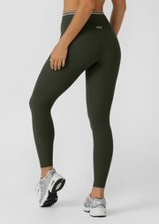 Lorna Jane Iconic Luxe Active Rib Ankle Biter Leggings - Luxury Green