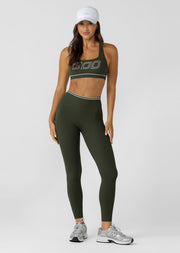 Lorna Jane Iconic Luxe Active Rib Ankle Biter Leggings - Luxury Green