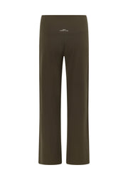 Lorna Jane Ultra Plush Luxe Rib Wide Leg Pants - Dark Khaki Haze